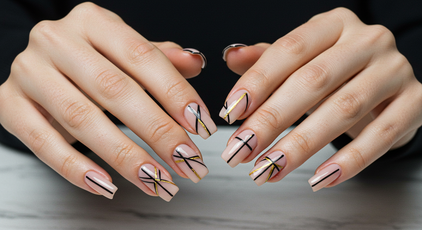 Geometric Minimalist Nails