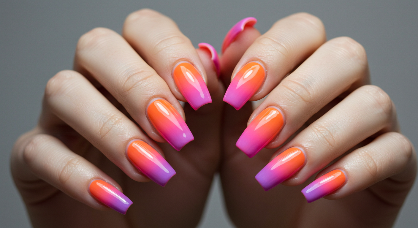 Ombre Sunset Nails