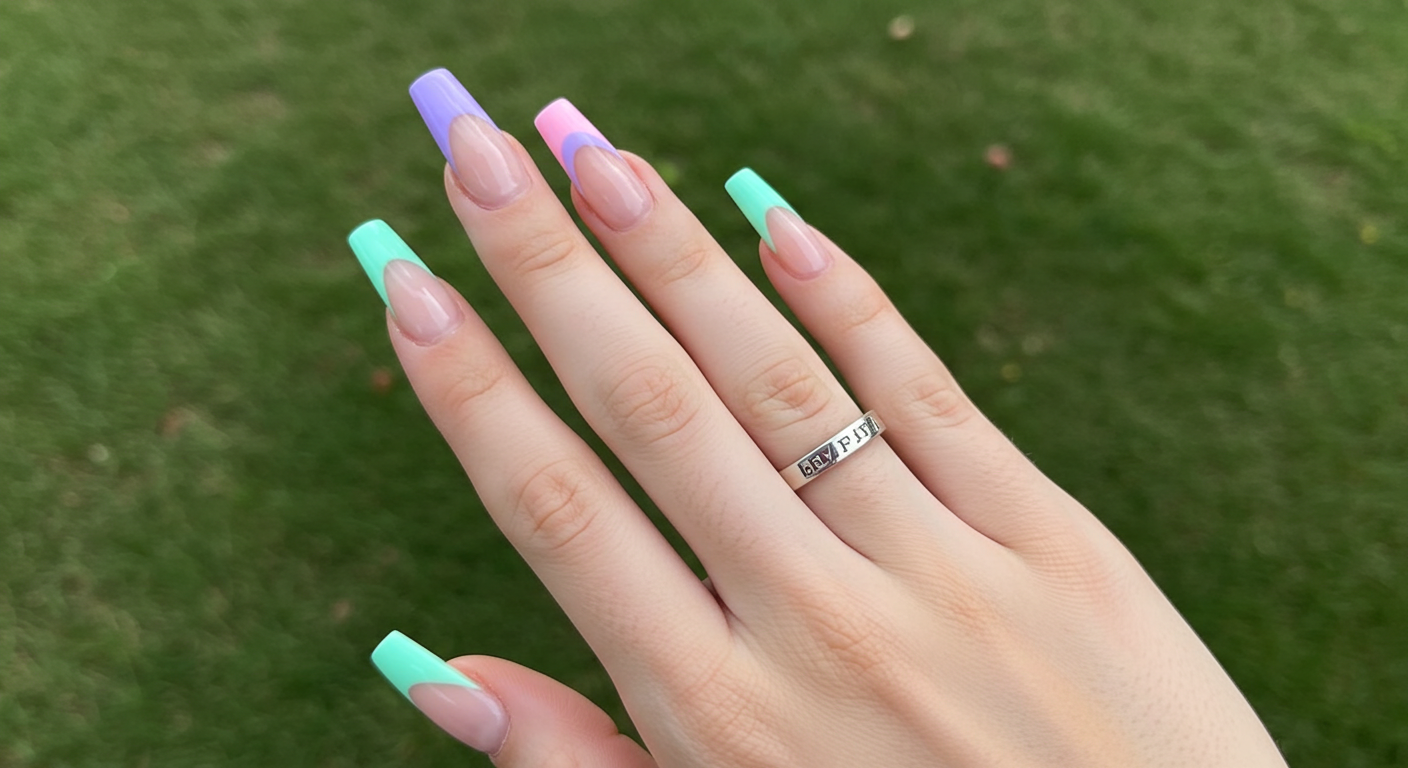 Pastel Rainbow Tips