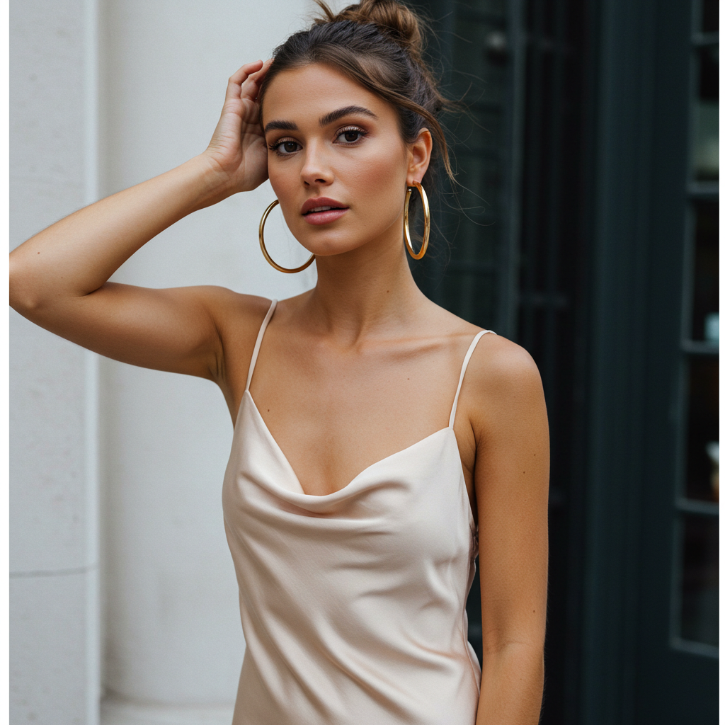 Bold Earrings & Dress