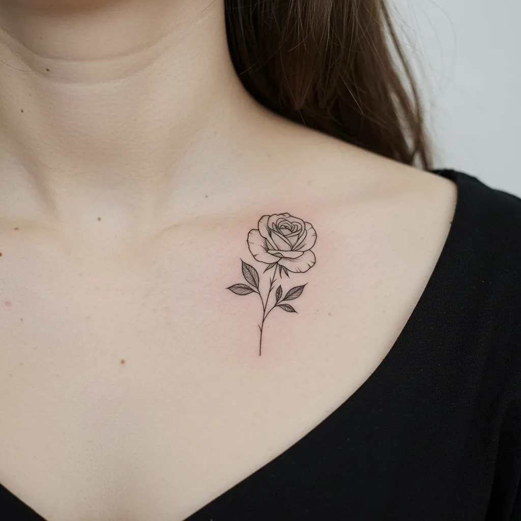 Floral Petal Outline Tattoo