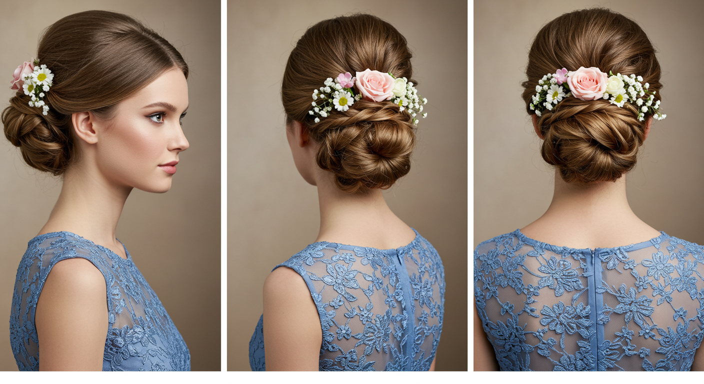 Flower-Adorned Updo