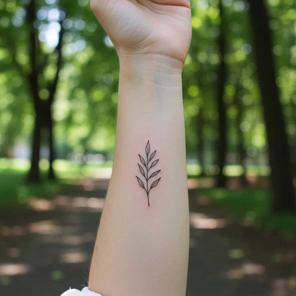 Forearm Leaf Tattoo