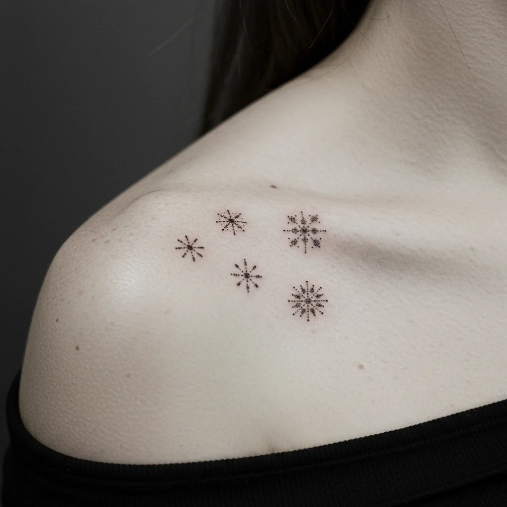 Geometric Dot Grid Tattoo