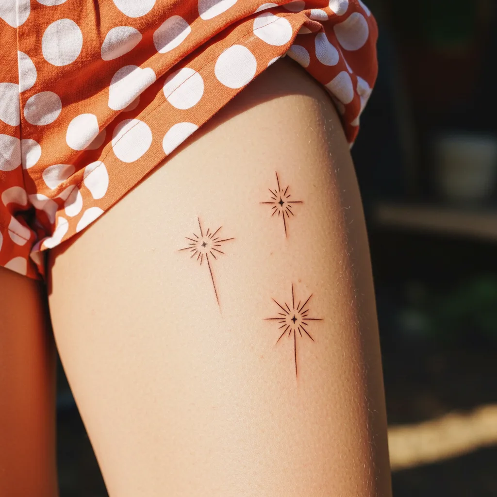 Thigh Spark Tattoo