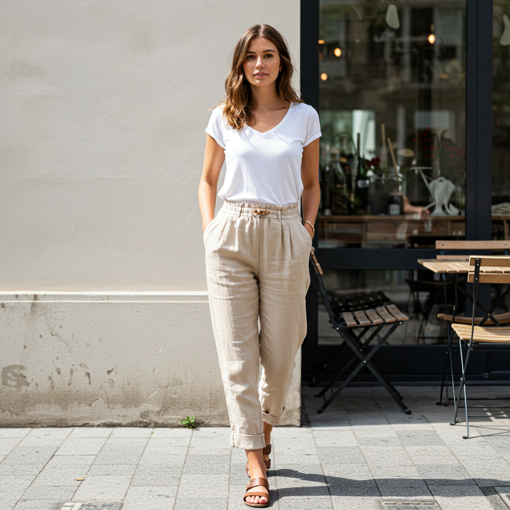 Women’s Tee & Linen Pants