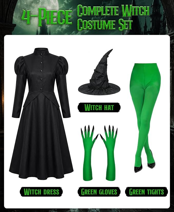 4-Piece Witch Costume Set - 3