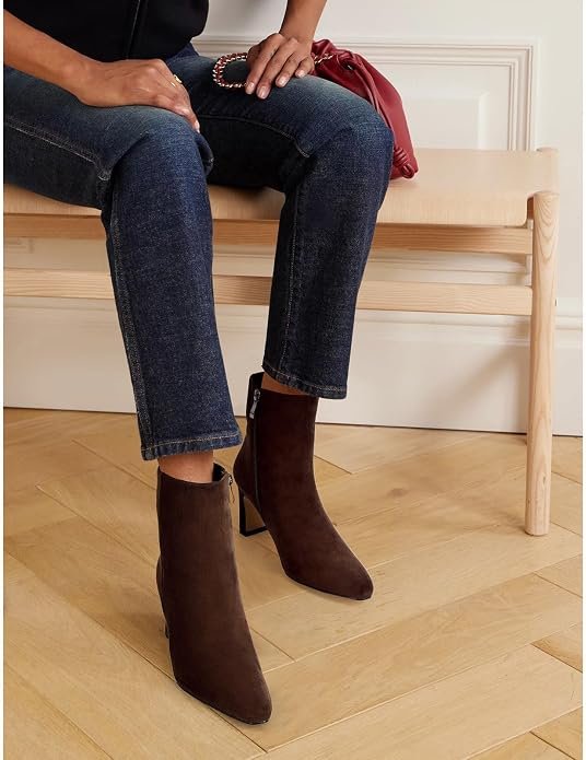 Chunky Heel Square Toe Ankle Boots - 3