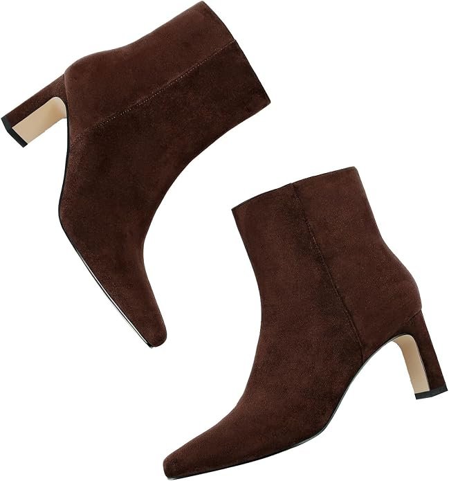 Chunky Heel Square Toe Ankle Boots - 4