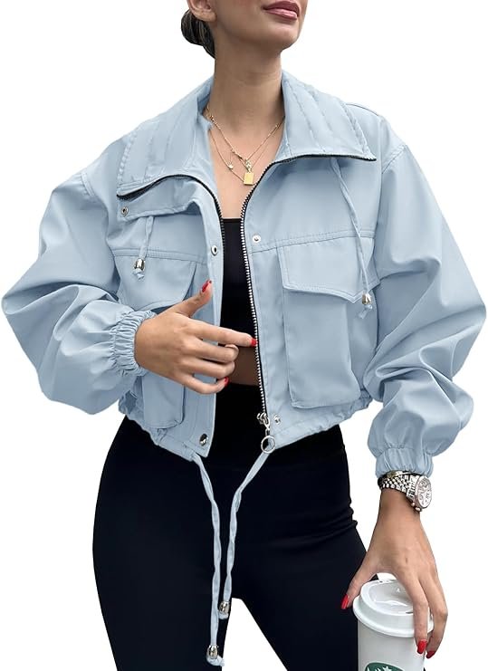 Cropped Lightweight Utility Anorak Jacket - 1