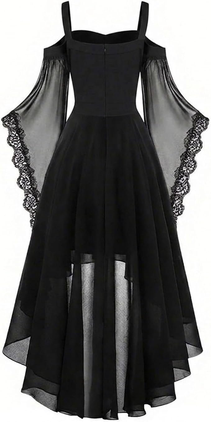 Gothic Butterfly Sleeve Witch Dress - 4